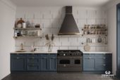 Кухня «Соло» цвет пыльный синий - изображение 1